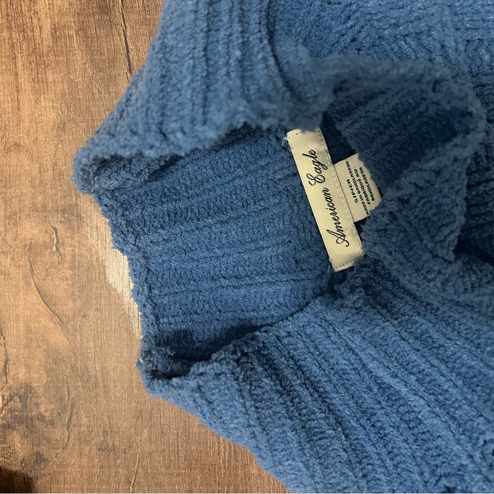 American Eagle By Payless Blue Cowl Neck Sweater